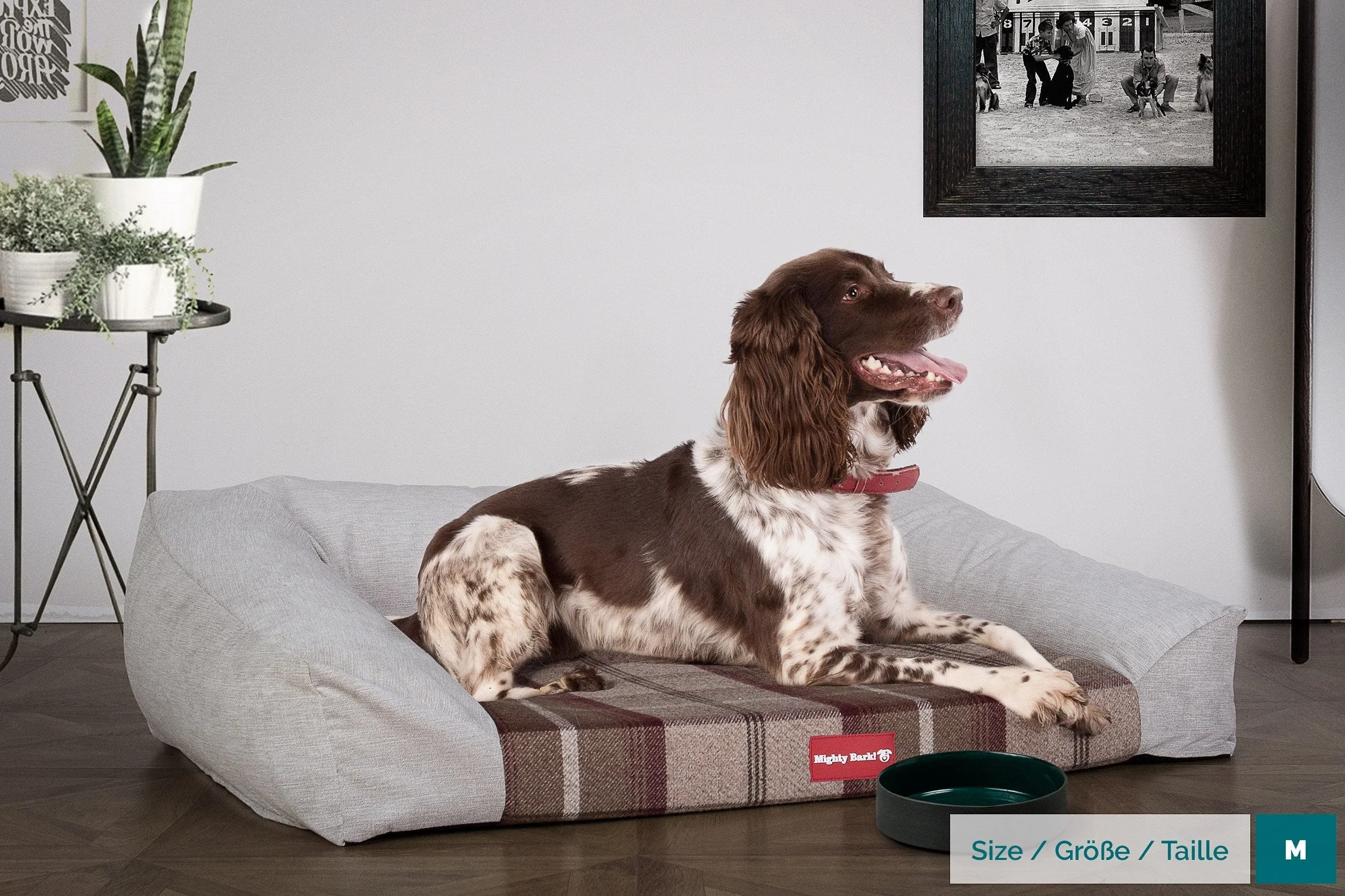 The Sofa - Orthopedic Memory Foam Sofa Dog Bed - Tartan Mulberry