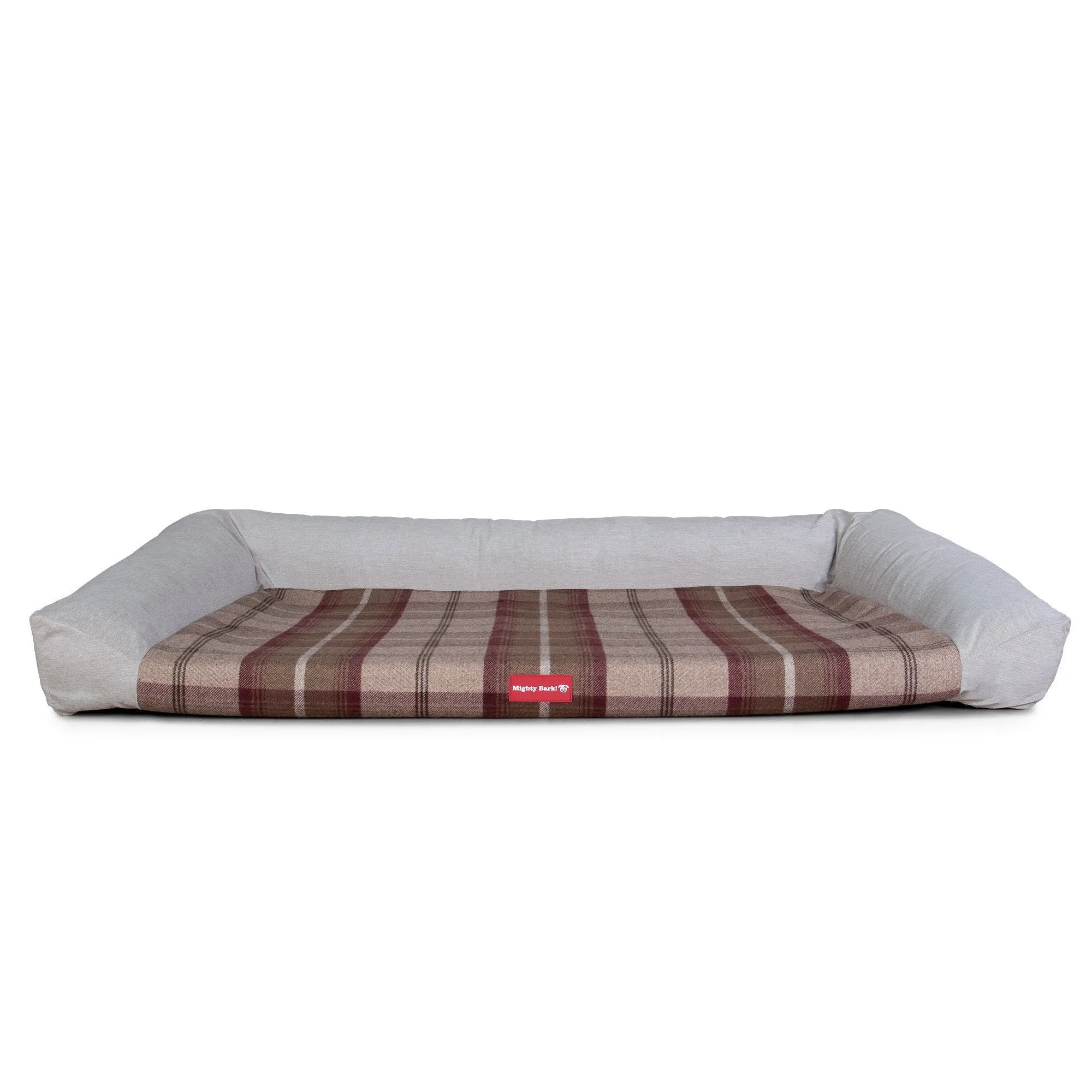 The Sofa - Orthopedic Memory Foam Sofa Dog Bed - Tartan Mulberry
