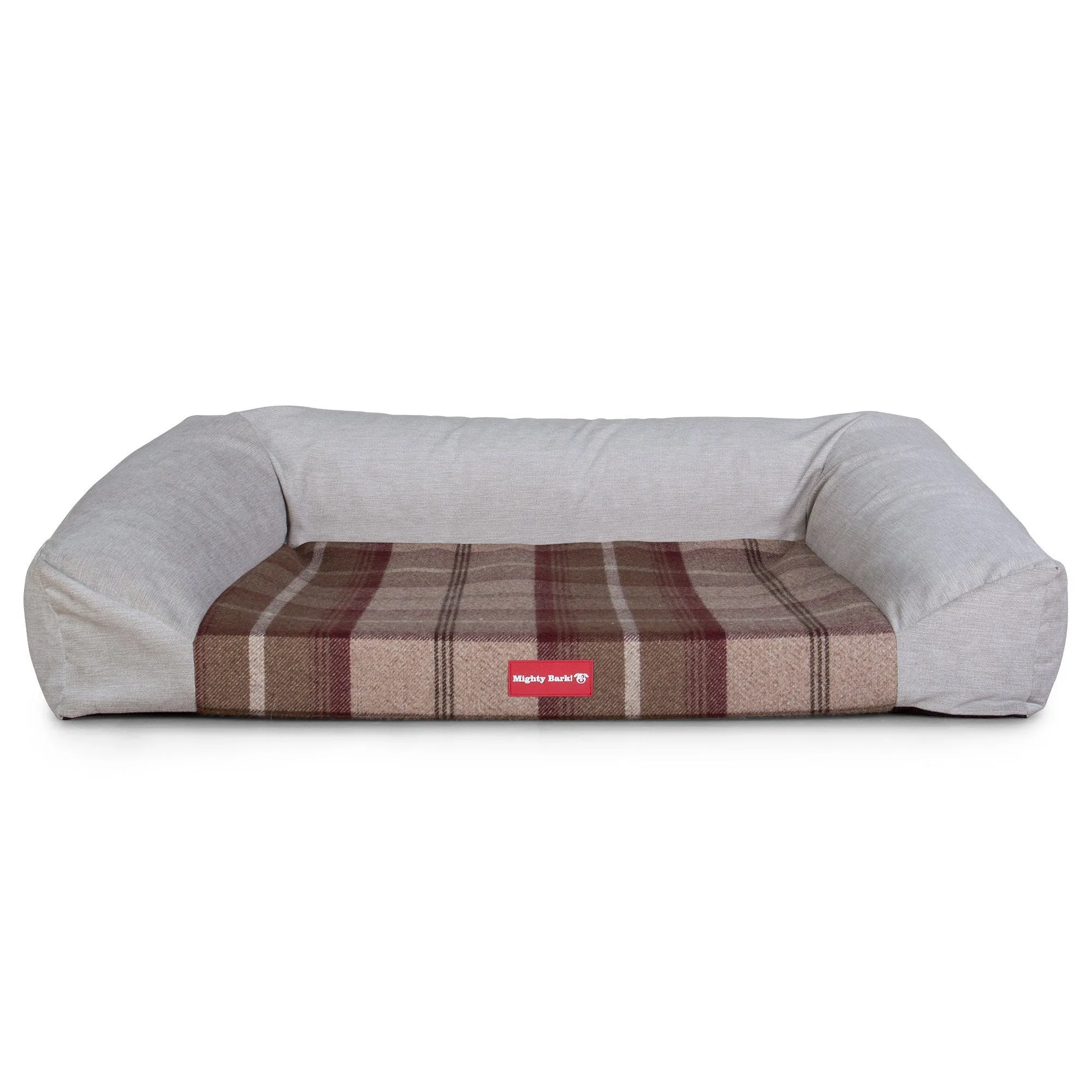 The Sofa - Orthopedic Memory Foam Sofa Dog Bed - Tartan Mulberry