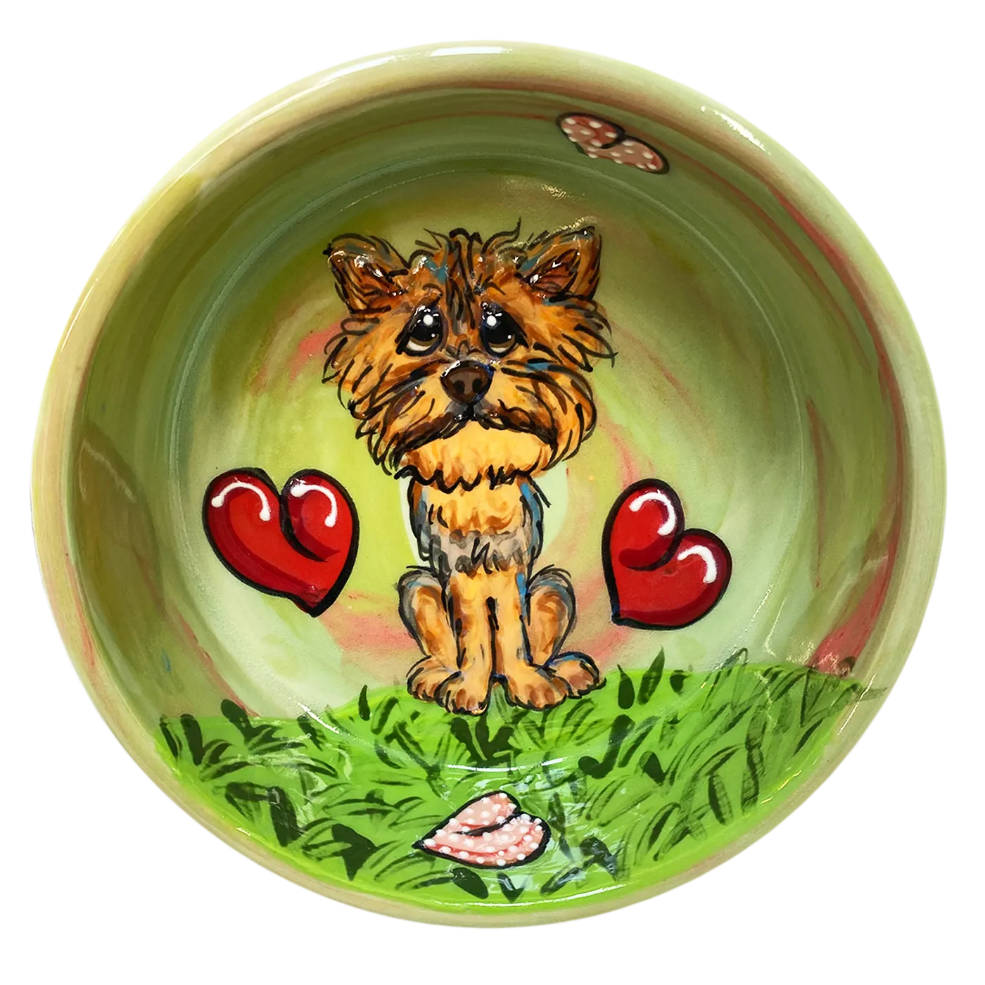 Yorkshire Terrier Love Dog | Personalized Ceramic Dog Bowl