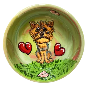 Yorkshire Terrier Love Dog | Personalized Ceramic Dog Bowl