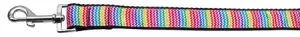 Zigzaggy Rainbow Nylon Dog Leash 5-8 Inch Wide 6ft Long