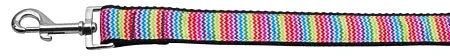 Zigzaggy Rainbow Nylon Dog Leash 5-8 Inch Wide 6ft Long